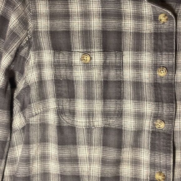 Duluth Trading Mens Shirt Medium Long Sleeve grey/white plaid 100% Cotton - Picture 5 of 8